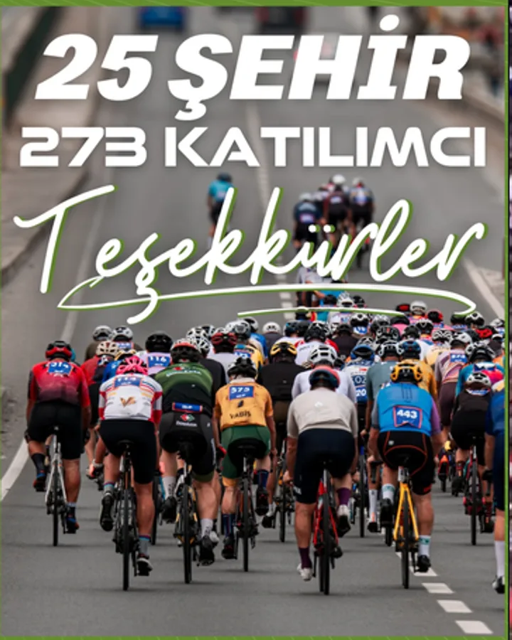 25 şehir, 273 katılımcı — Teşekkürler! GranFondo Yalova 2025 #PedallaYalova